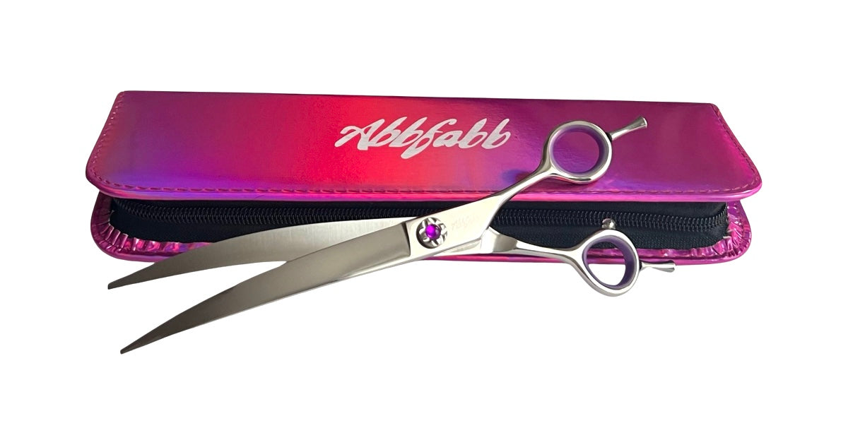 Abbfabb Grooming Scissors Ltd 8" Extreme Reversible Curved Dog Grooming Scissor