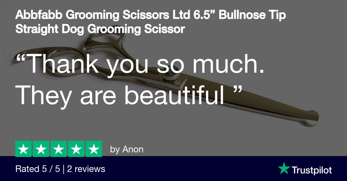 Customer review of 6.5” Bullnose Straight Dog Grooming Scissor by Abbfabb Grooming Scissors Ltd 