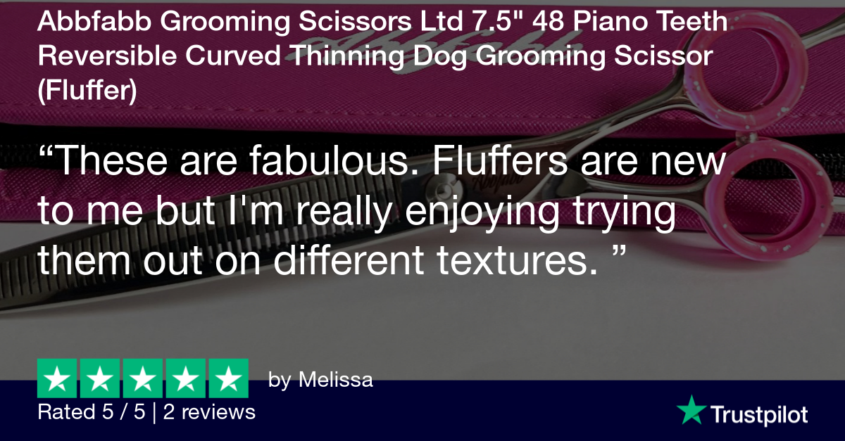 Abbfabb Grooming Scissors Ltd 7.5" 48 Piano Teeth Reversible Curved Thinning Dog Grooming Scissor (Fluffer)