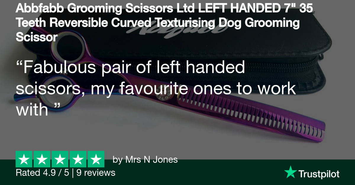 texturising scissors-chunkers-texturising dog grooming scissors-chunkers for dog grooming-lefty scissors-left handed grooming shears-Abbfabb