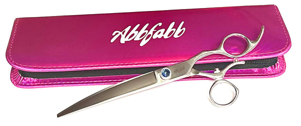 7.5" Curved Scissor for dog grooming with Swivel Handle design by Abbfabb