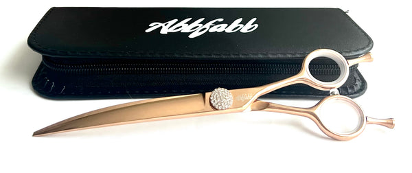 Abbfabb Grooming Scissors Ltd Rose Gold 7" Reversible Curved Dog Grooming Scissor. 7" Rose Gold Flippable Curved Dog Grooming Scissor