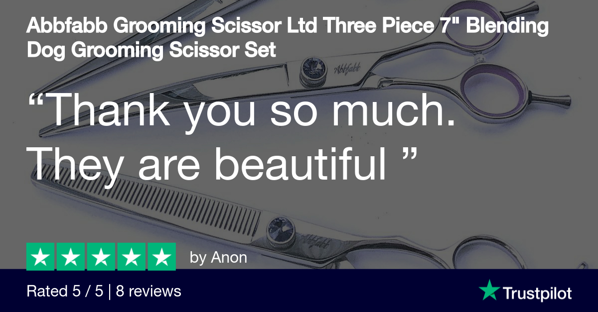 Customer Review of 3 Piece 7" Blending Dog Grooming Scissor Set by Abbfabb Grooming Scissors Ltd 