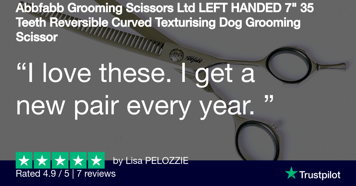 Abbfabb Grooming Scissors Ltd LEFT HANDED 7" 35 Teeth Reversible Curved Texturising Dog Grooming Scissor