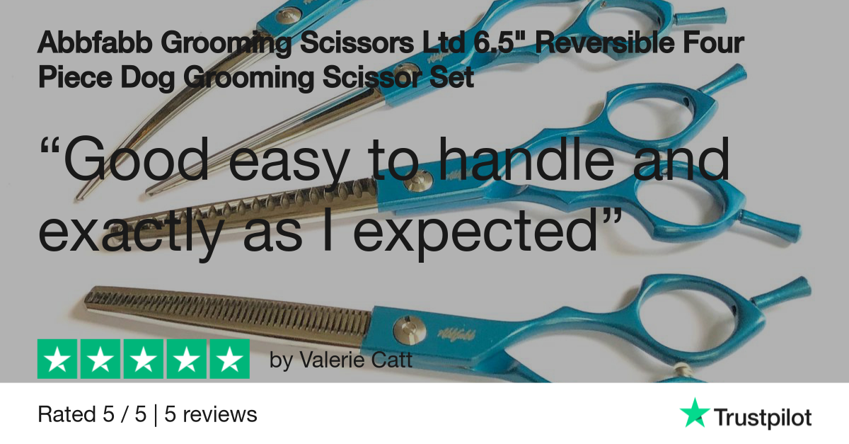 Customer Review for Abbfabb Grooming Scissors 6.5" Reversible Four Piece Dog Grooming Scissor Set