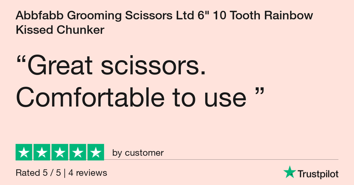 Abbfabb Grooming Scissors Ltd 6" 10 Tooth Rainbow Kissed Chunker