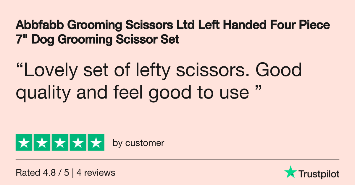 Abbfabb Grooming Scissors Ltd Left Handed Four Piece 7" Dog Grooming Scissor Set