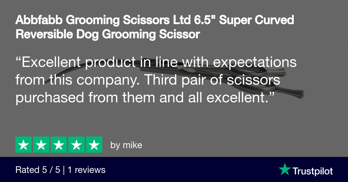 Abbfabb Grooming Scissors Ltd 6.5" Super Curved Reversible Dog Grooming Scissor