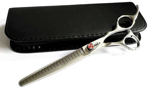 7.5" 21 Straight Piano Teeth thinning Scissor. 7.5" Fluffer by Abbfabb Grooming Scissors Ltd