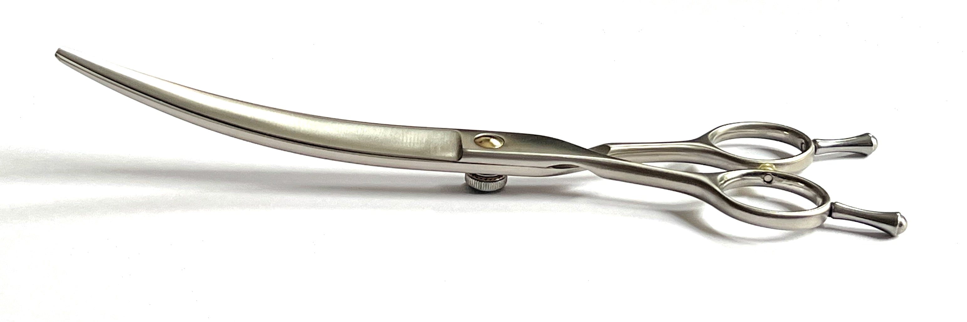 Abbfabb Grooming Scissors Ltd 7" Left Handed Reversible Curved Dog Grooming Scissor. 7" Fliappble curved dog grooming scissor