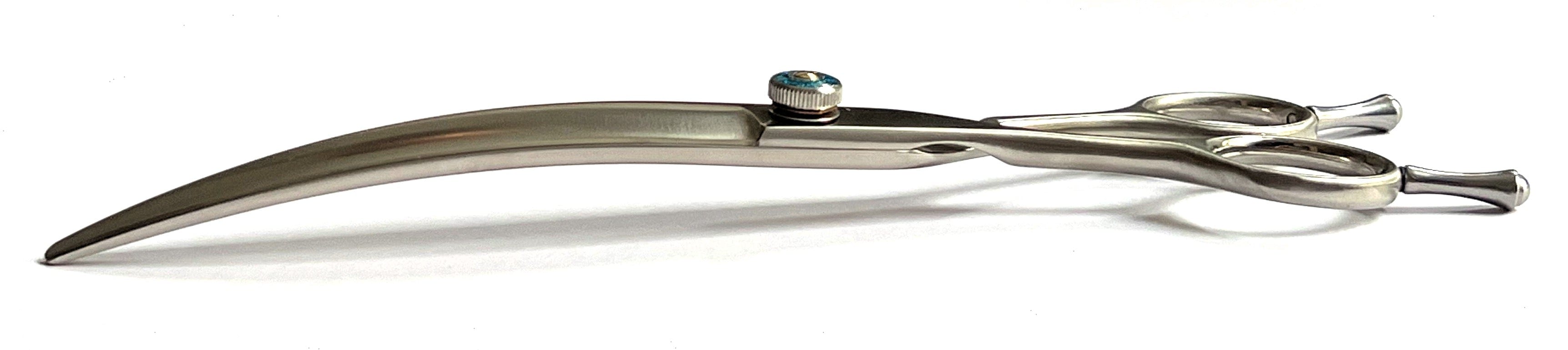 Abbfabb Grooming Scissors Ltd 7" Left Handed Reversible Curved Dog Grooming Scissor. 7" Fliappble curved dog grooming scissor