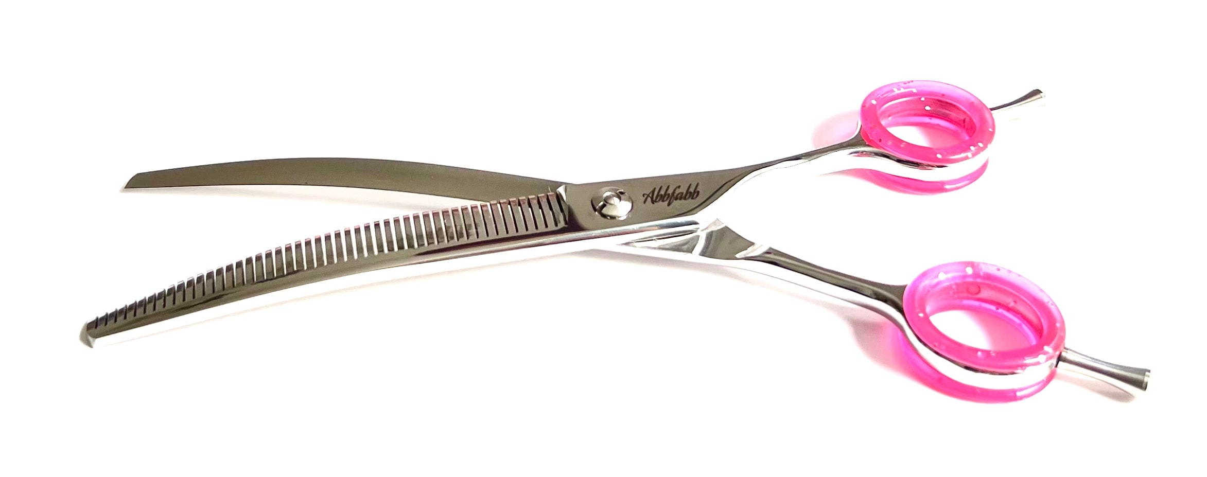 Abbfabb Grooming Scissors ltd 7.5" 40 Piano Teeth Reversible Curved Thinning Dog Grooming Scissor. 7.5" Flippable Curved Fluffer