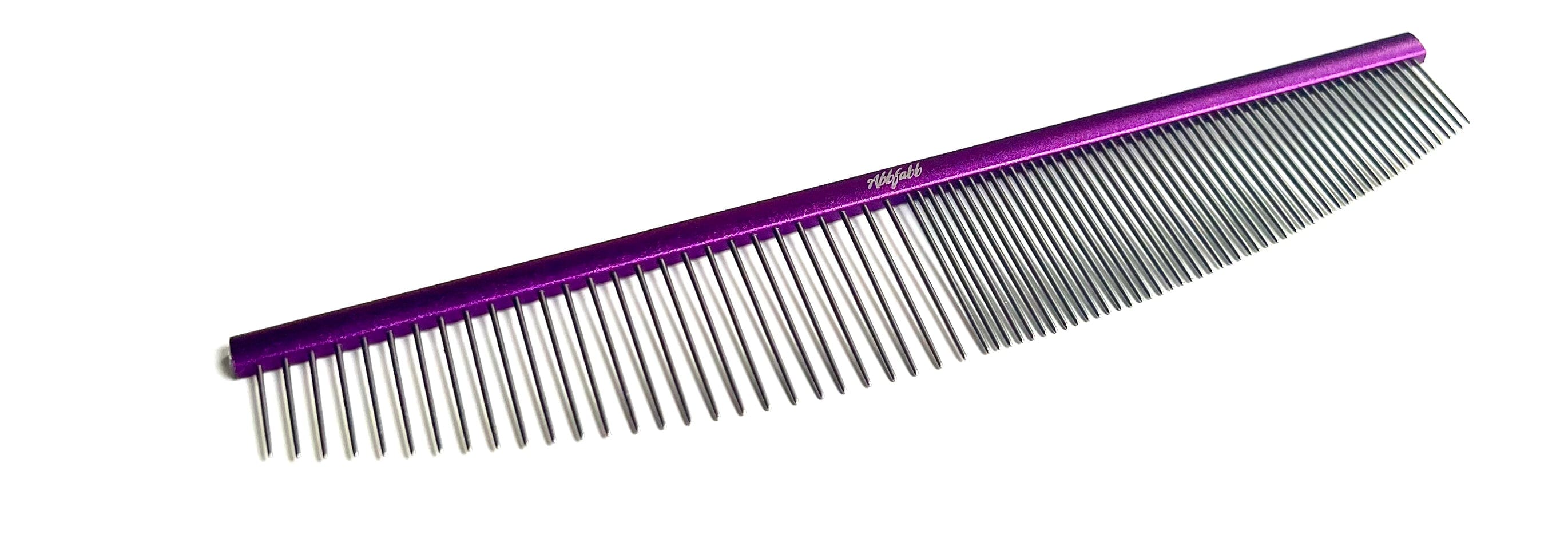 Abbfabb Grooming Scissors 8" Dual Purpose Crescent Comb in purple. Moon comb for dog grooming 