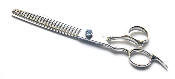 Left Handed 8” 24 Teeth Dog Grooming Texturising Scissor. Left Handed Dog Grooming Chunker by Abbfabb Grooming Scissors Ltd 