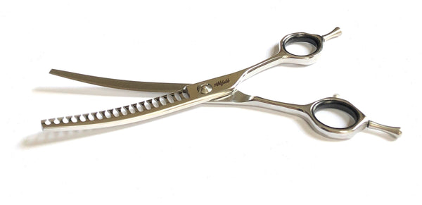 Abbfabb Grooming Scissors Ltd 6.5" 18 Teeth Reversible Curved Chunker