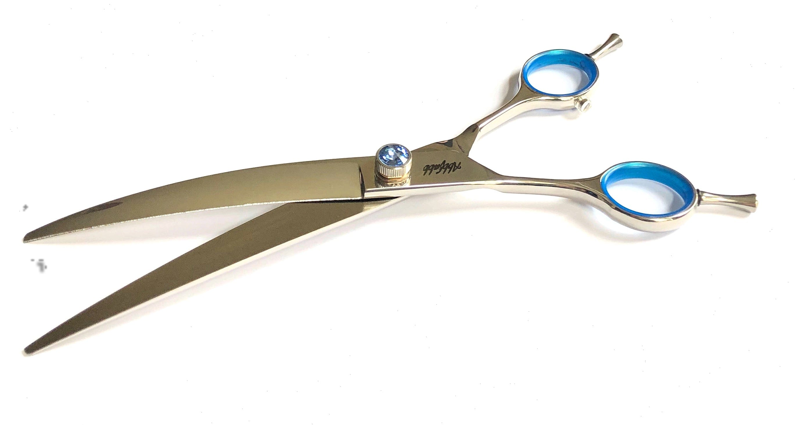 Abbfabb Grooming Scissors Ltd Left Handed 7" Micro-Serrated Reversible Curved Dog Grooming Scissor