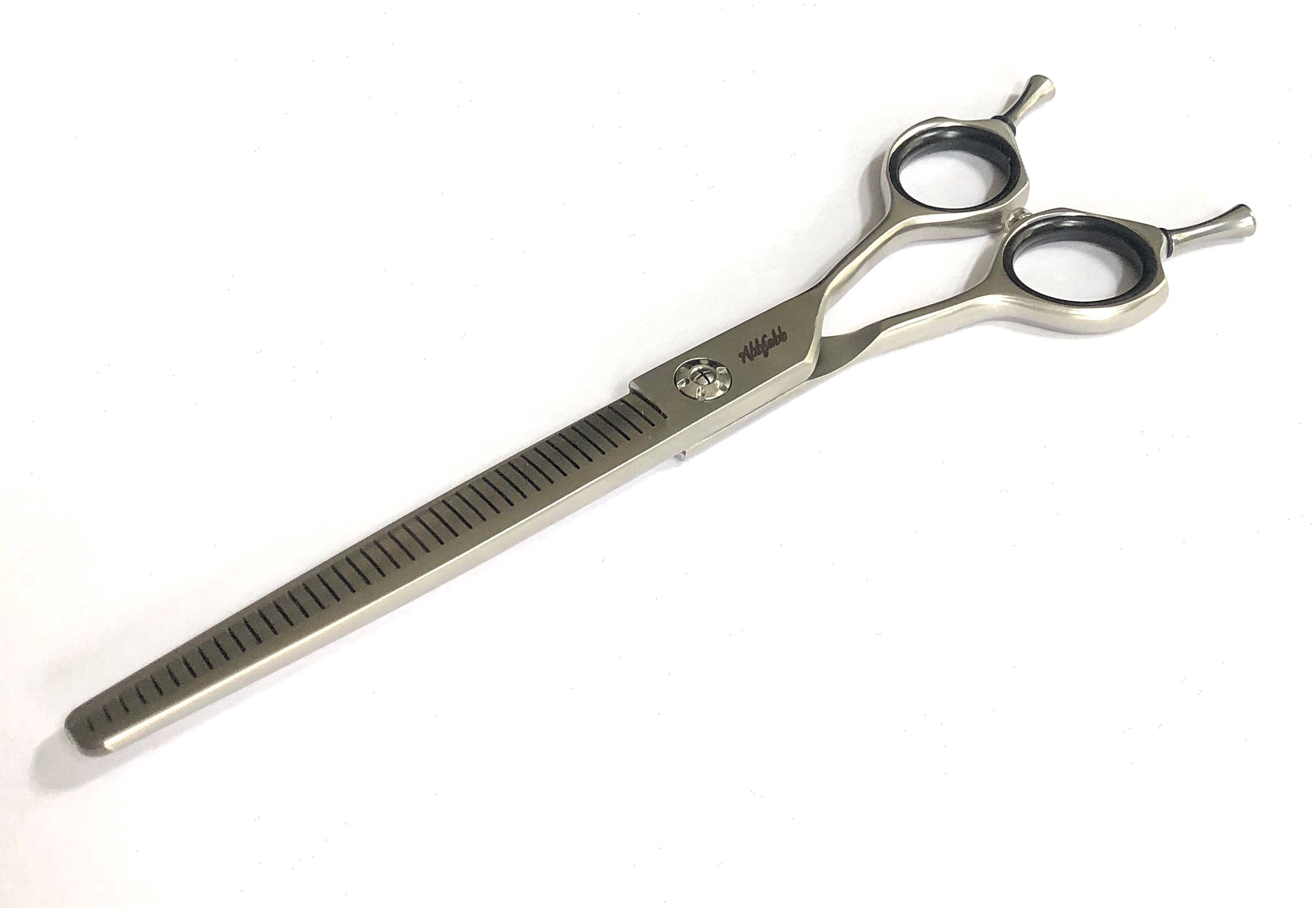 Abbfabb Grooming Scissors 7" 40 Piano Teeth Reversible Straight Thinning Scissor. 7" Flippable Fluffer