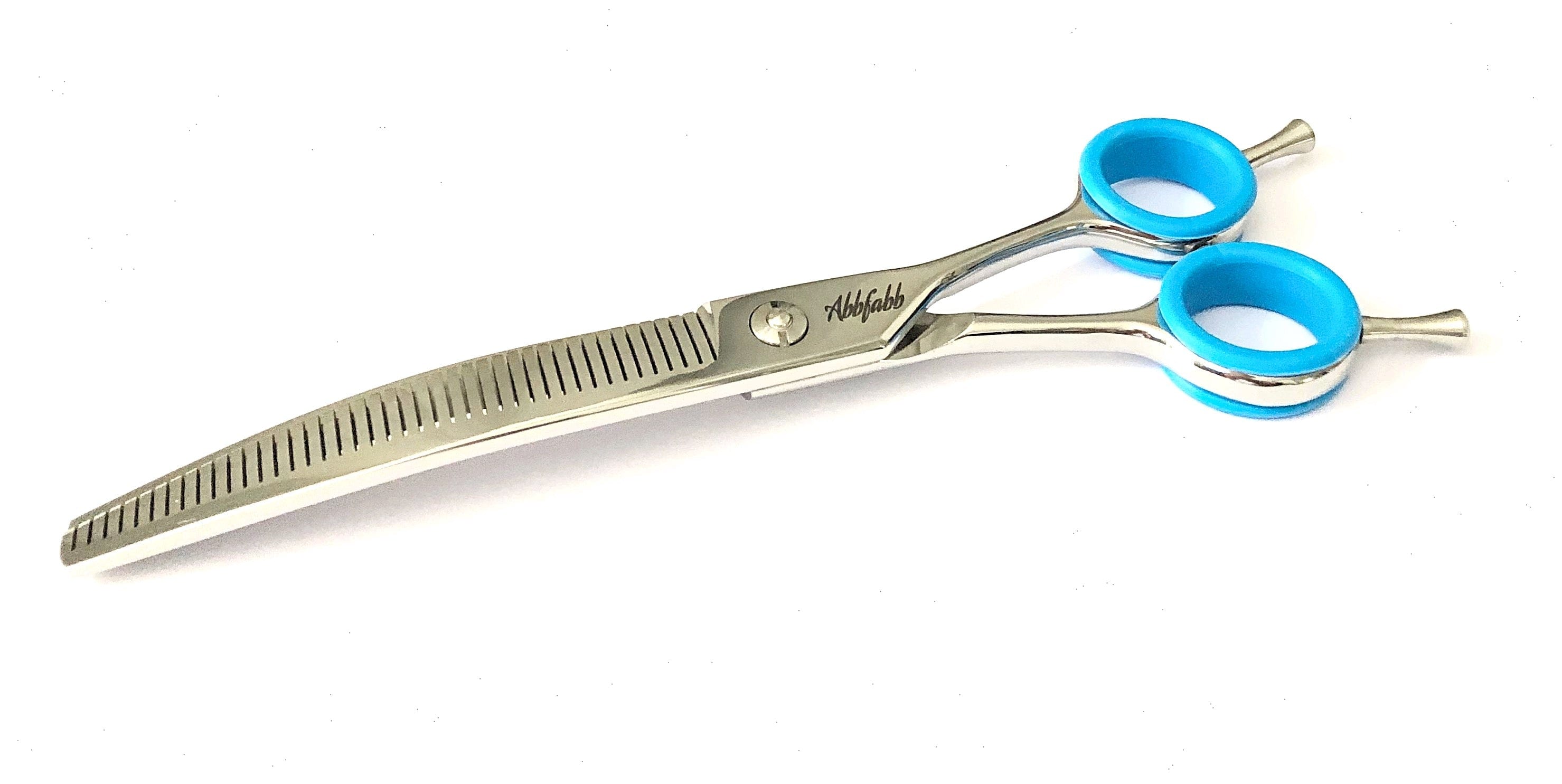 Abbfabb Grooming Scissors Ltd 7" 40 Piano Teeth Reversible Curved Thinning Scissor. 7" Flippable curved fluffer