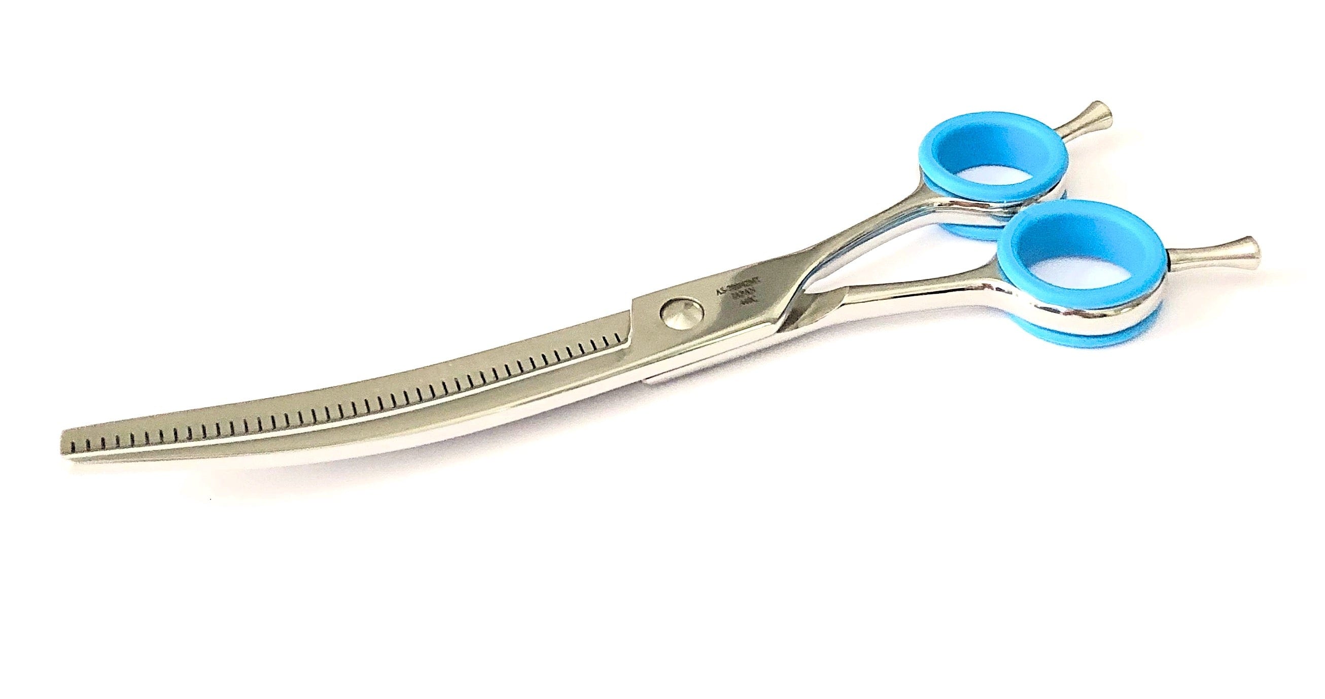 Abbfabb Grooming Scissors Ltd 7" 40 Piano Teeth Reversible Curved Thinning Scissor. 7" Flippable curved fluffer