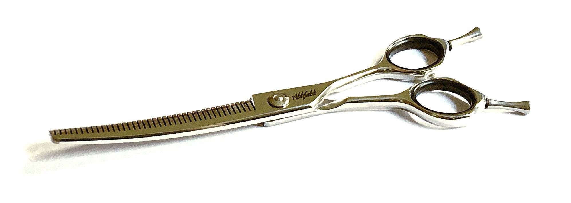 Abbfabb Grooming Scissors Ltd 6.5" 40 Piano Teeth Reversible Curved Thinning Scissor (Fluffer.)