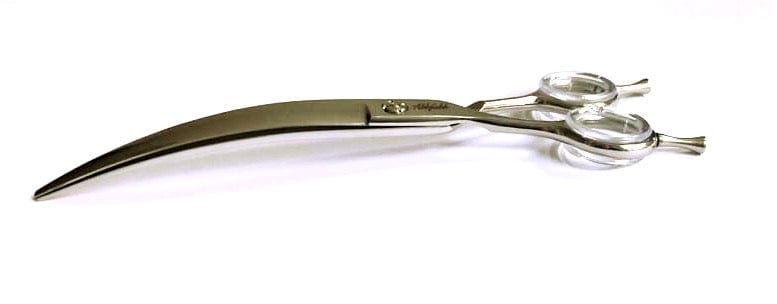 Abbfabb Grooming Scissors Ltd Left Handed 7.5" Reversible Extreme Curved Dog Grooming Scissor. Left Handed 7.5" Flippable Asian Fusion Curved Dog Grooming Scissor. Muzzle Maker. 