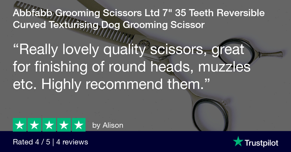 Customer review of Abbfabb Grooming Scissors Ltd 7" 35 Teeth Reversible Curved Texturising Dog Grooming Scissor