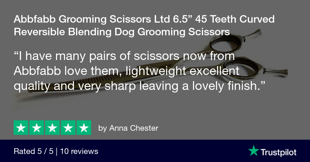 Customer Review for Abbfabb Grooming Scissors 6.5" 45 Teeth Reversible Curved Blending Dog Grooming Scissor