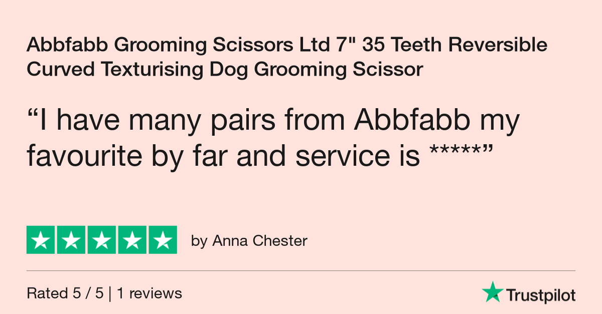 Customer review of Abbfabb Grooming Scissors Ltd 7" 35 Teeth Reversible Curved Texturising Dog Grooming Scissor