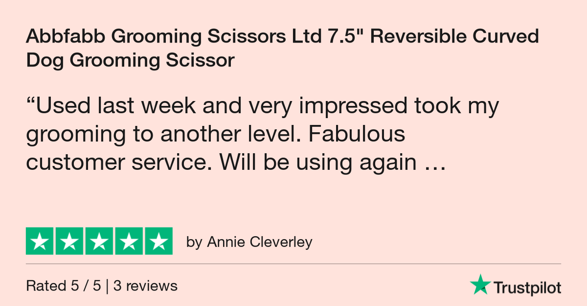 Trustpilot review of 7.5" Reversible Curved Dog Grooming Scissor by Abbfabb Grooming Scissors Ltd