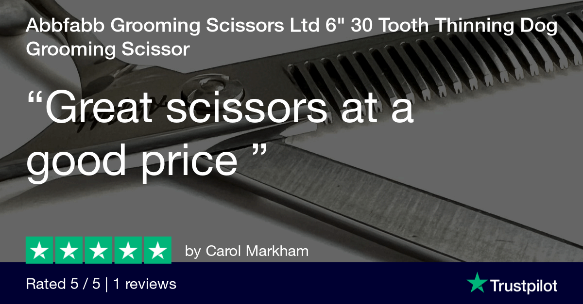 Customer review of Abbfabb Grooming Scissors Ltd 6" 30 Tooth Thinning Dog Grooming Scissor