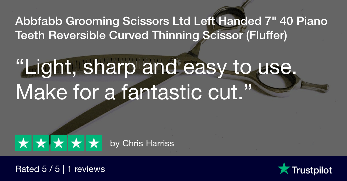 Customer review for Abbfabb Grooming Scissors Ltd Left Handed 7" 40 Piano Teeth Reversible Curved Thinning Scissor (Fluffer)