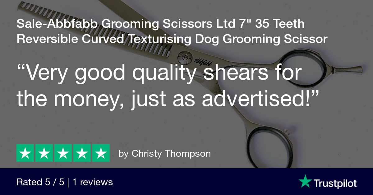 Customer review of Abbfabb Grooming Scissors Ltd 7" 35 Teeth Reversible Curved Texturising Dog Grooming Scissor