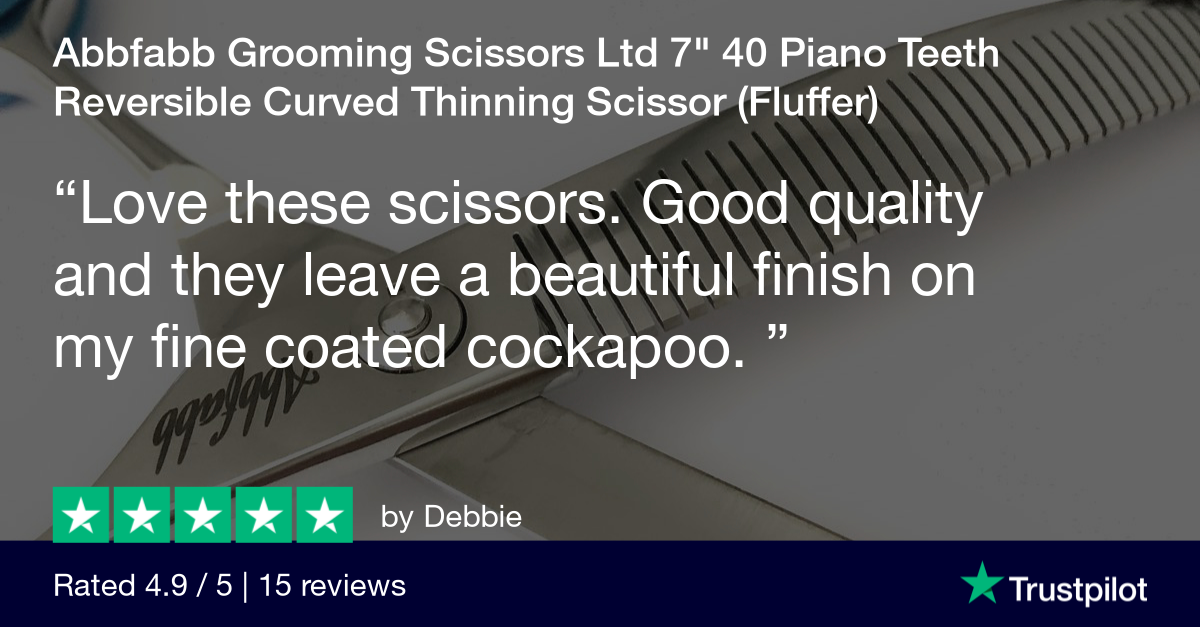 Customer review of Abbfabb Grooming Scissors Ltd 7" 40 Piano Teeth Reversible Curved Thinning Scissor. 7" Flippable curved fluffer