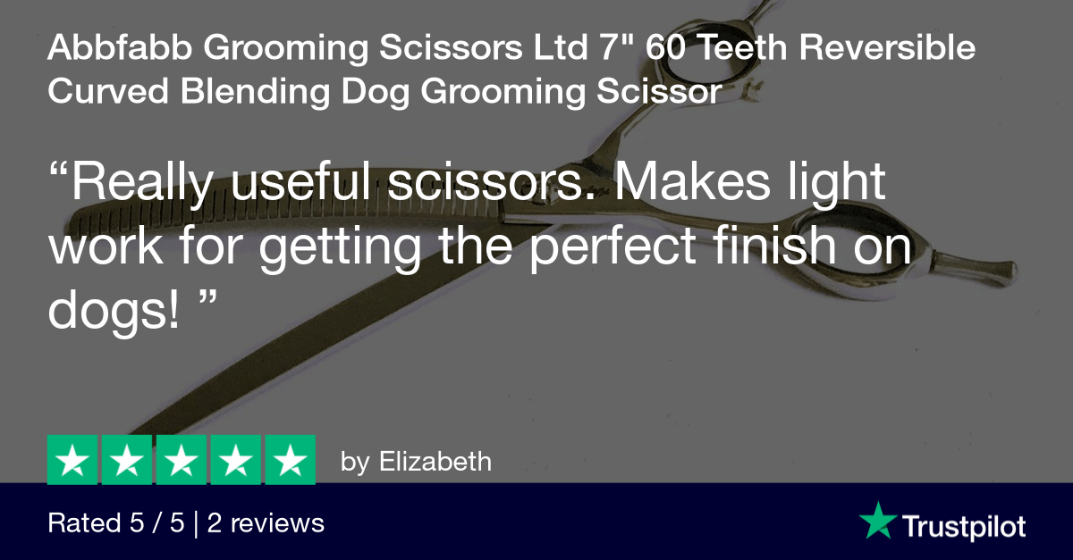 Customer review for Abbfabb Grooming Scissors Ltd 7" 60 Micro Serrated Teeth Reversible Curved Blending Dog Grooming Scissor. A 7" Flippable Curved Blending Dog Grooming Scissors