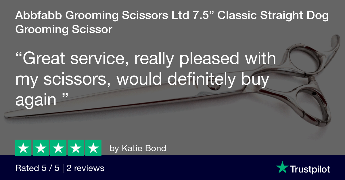 Customer review for Abbfabb Grooming Scissors Ltd 7.5" Straight Dog Grooming Scissor with Offset Handle