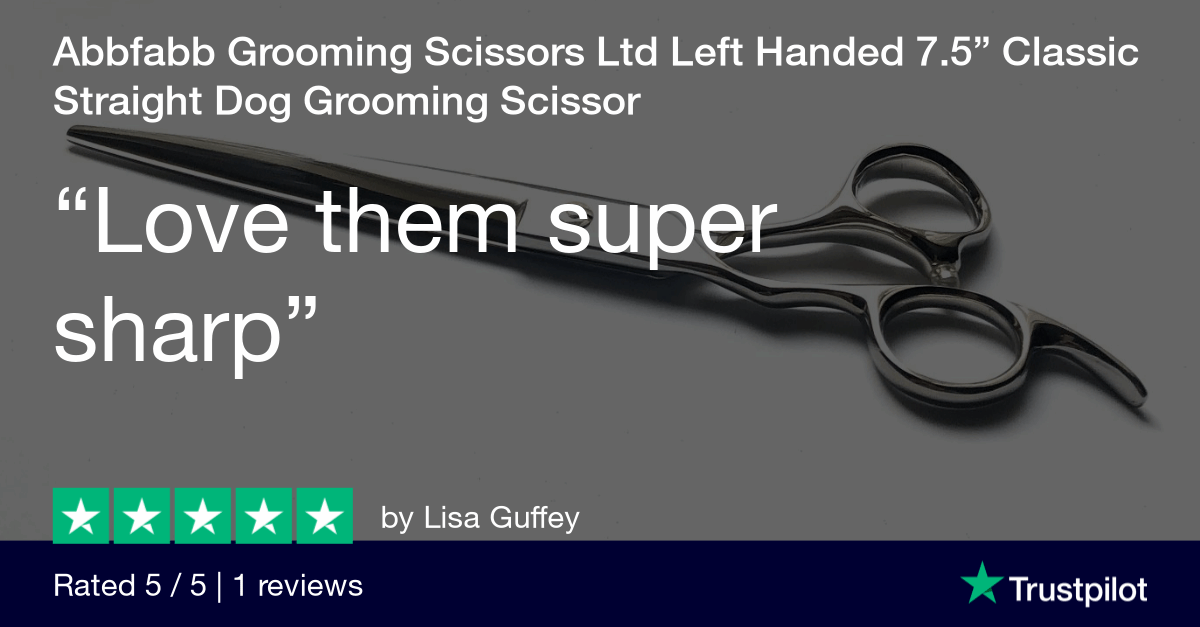 Customer review of Abbfabb's Left Handed 7.5" Straight Dog Grooming Scissor
