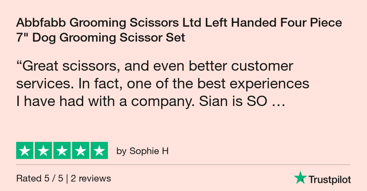 Customer review for Abbfabb Grooming Scissors Ltd Left Handed Four Piece 7" Dog Grooming Scissor Set