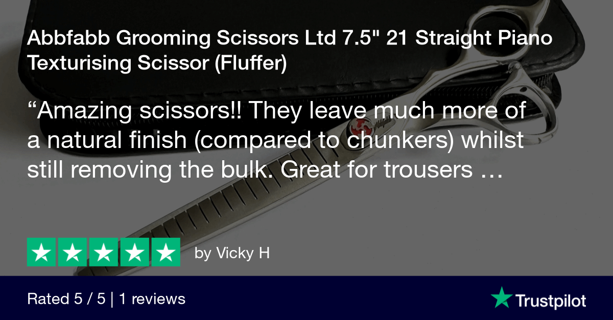 Customer review of Abbfabb Grooming Scissors Ltd 7.5" 21 Straight Piano Teeth thinning Scissor. 7.5" Fluffer by Abbfabb Grooming Scissors Ltd