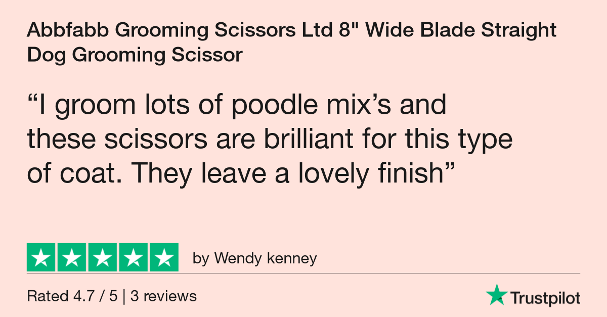 Customer review of Abbfabb Grooming Scissors Ltd 8" Wide Blade Straight Dog Grooming Scissor