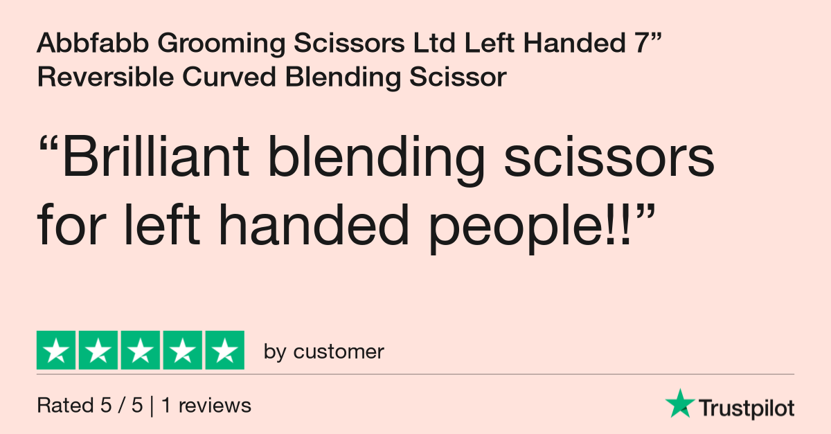 Customer review for Abbfabb Grooming Scissors Ltd Left Handed 7” Reversible Curved Blending Dog Grooming Scissor. Left Handed 7" Flippable Blending Scissor with Micro Serrate Teeth. 