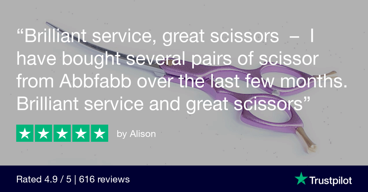 Customer review for Abbfabb Grooming Scissors 6.5" Extreme Reversible Curved Dog Grooming Scissor. An Asian Fusion Dog Grooming Scissor. A Muzzle Maker
