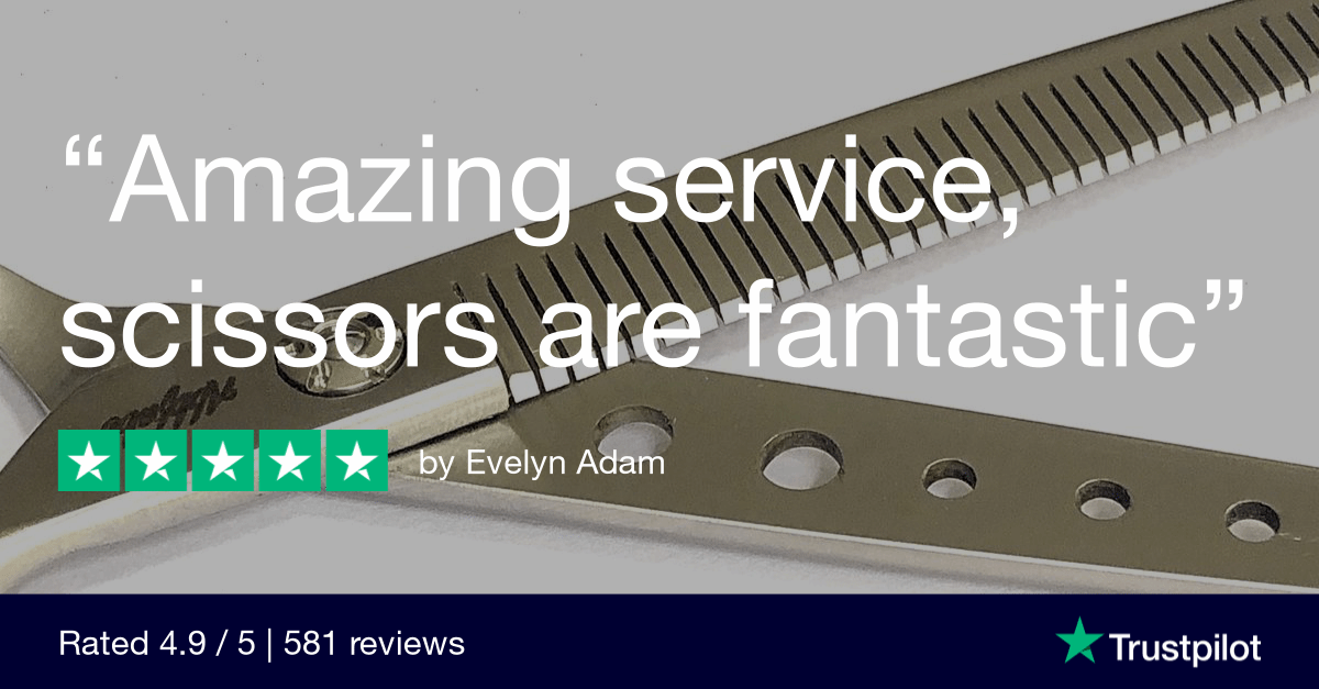 Customer review of Abbfabb Grooming Scissors 7" 40 Piano Teeth Reversible Straight Thinning Scissor. 7" Flippable Fluffer