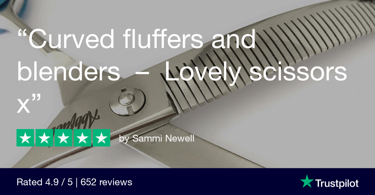 Customer review of Abbfabb Grooming Scissors Ltd 7" 40 Piano Teeth Reversible Curved Thinning Scissor. 7" Flippable curved fluffer