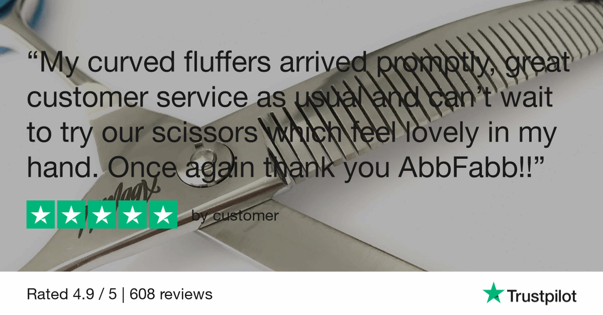 Customer review of Abbfabb Grooming Scissors Ltd 7" 40 Piano Teeth Reversible Curved Thinning Scissor. 7" Flippable curved fluffer