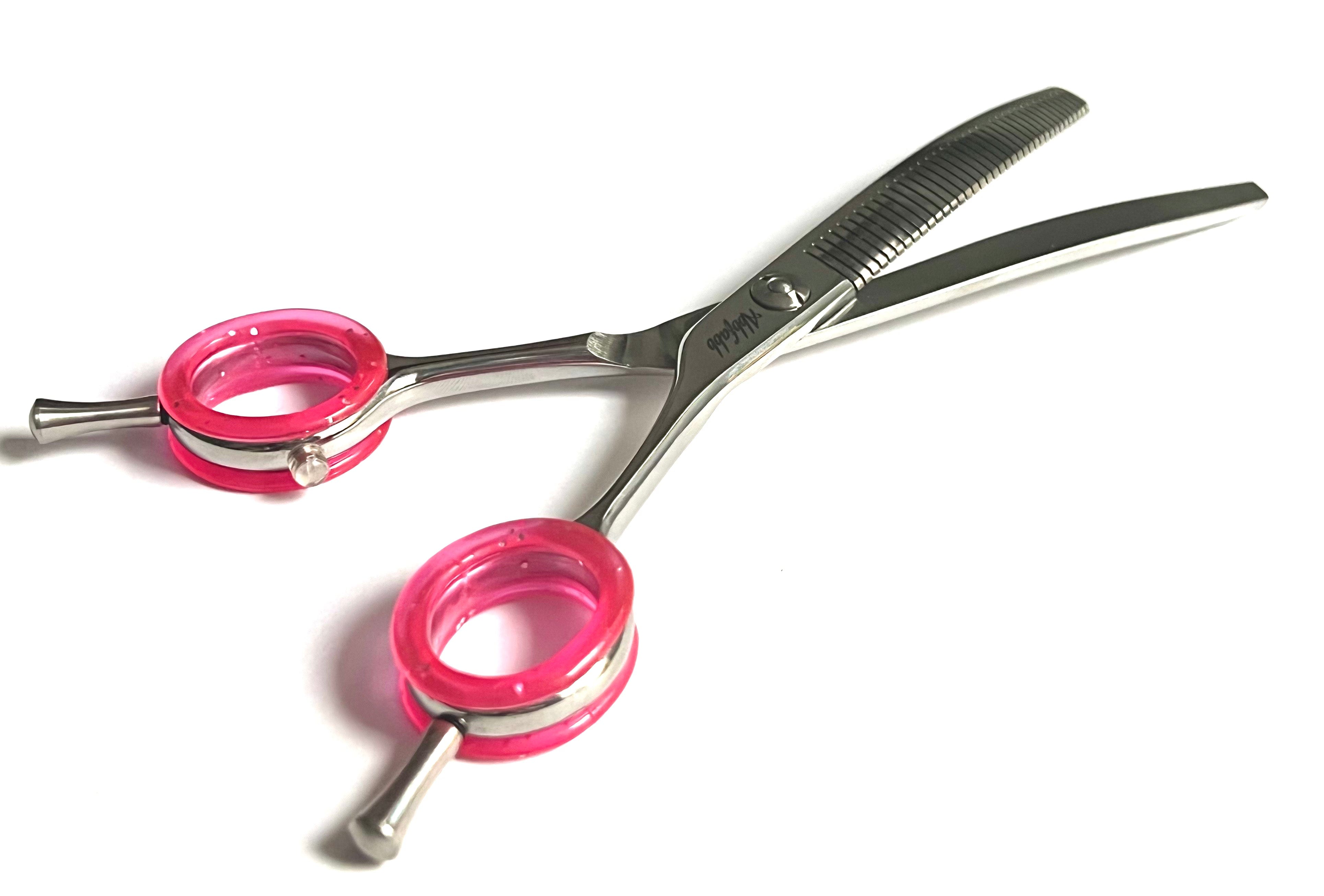 Abbfabb Grooming Scissors 6.5" Reversible Curved Thinning Dog Grooming Scissor. Flippable Curved Fluffer