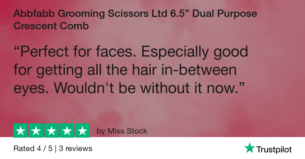 Customer review for Abbfabb Grooming Scissors Ltd 6.5” Dual Purpose Crescent Comb