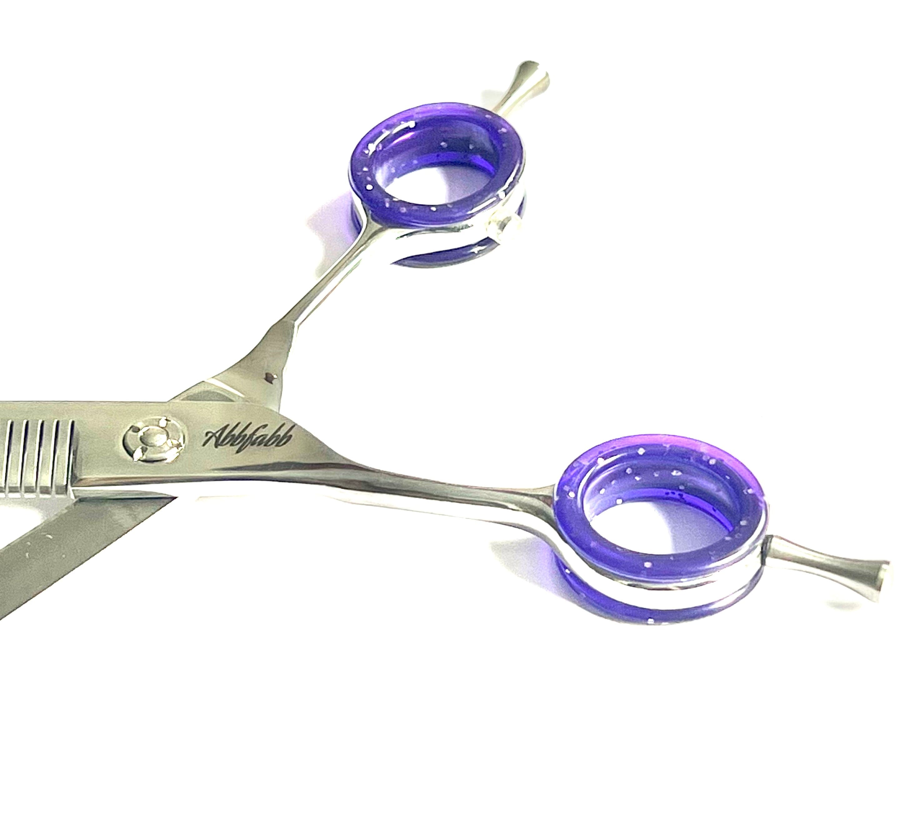 Abbfabb Grooming Scissors Ltd Left Handed 7" 40 Piano Teeth Reversible Curved Thinning Scissor. Left Handed 7" Flippable Curved Fluffer.